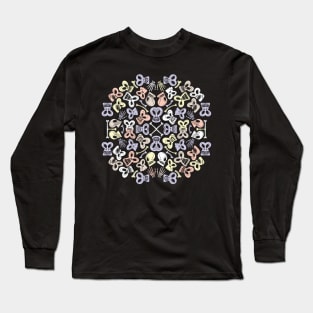 Spooky skulls having fun celebrating the Day of the Dead Long Sleeve T-Shirt